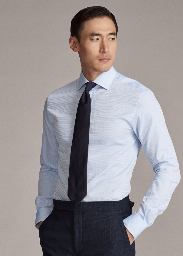 Camisa Ralph Lauren Hombre Azules Claro - Textured - IPKLA5421